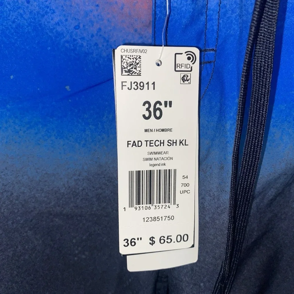 NWT Adidas Board‎ Shorts Swim Trunks Mens 36 Blue Legend Ink Fading Tech FJ3911